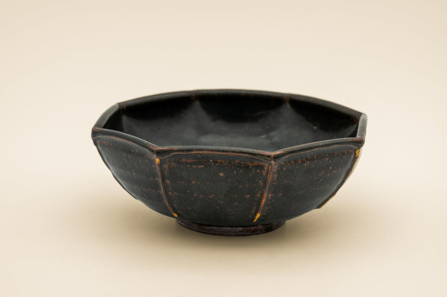 Black Glaze Octagon Bowl | MIT-B013