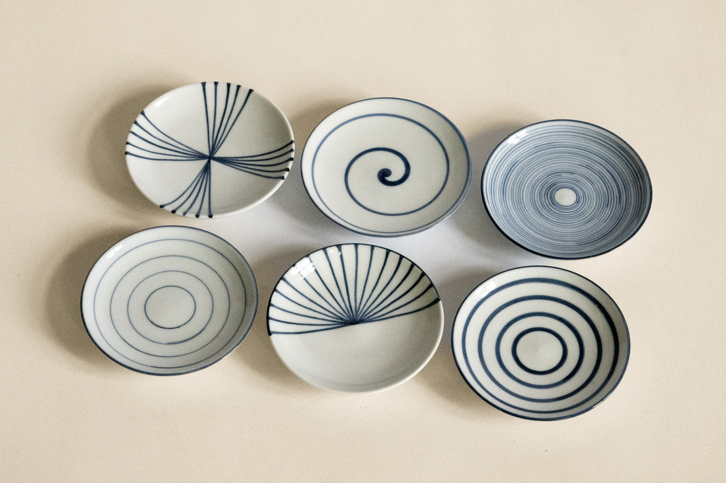 Set of 6 Small Plates "Mamezara" |KAM-S001-B
