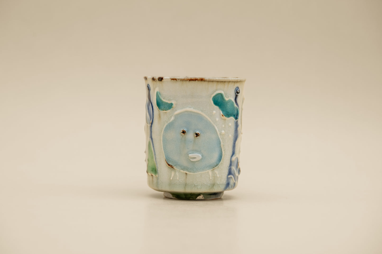 Tea Cup "Iro-e" - Sun Octopus and Tadpoles (L) | MIT-C012