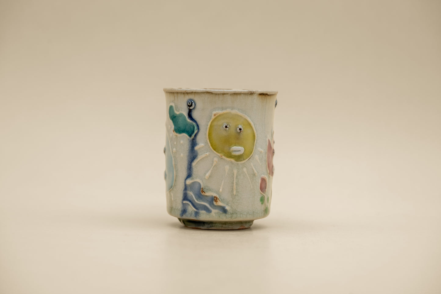 Tea Cup "Iro-e" - Sun Octopus and Tadpoles (L) | MIT-C012