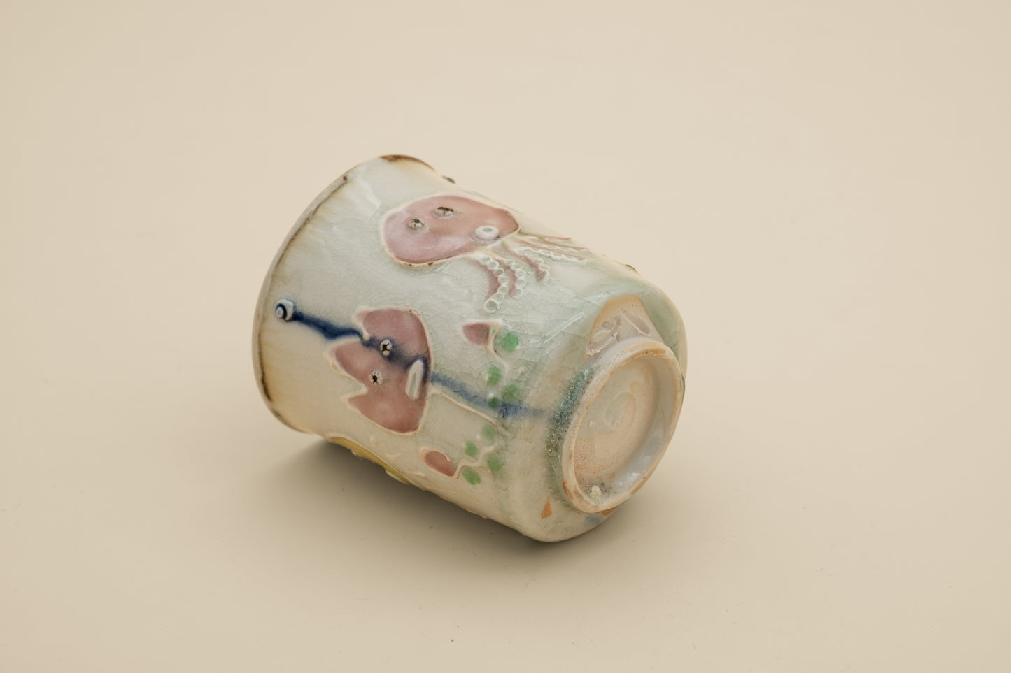 Tea Cup "Iro-e" - Sun Octopus and Tadpoles (L) | MIT-C012