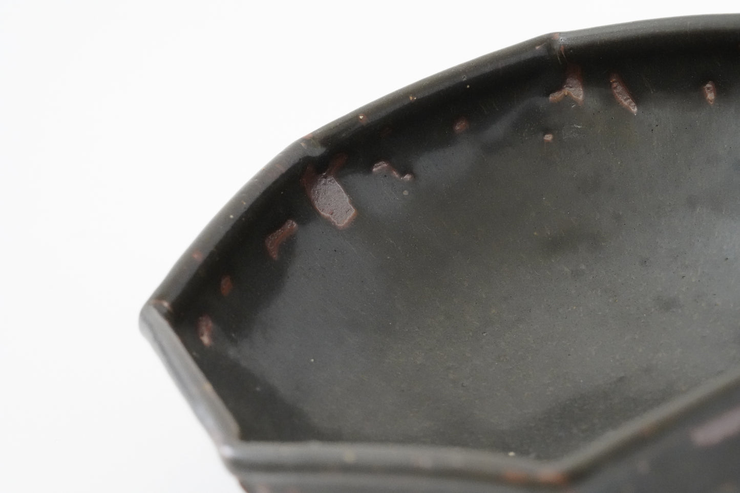 Black Glaze Octagon Bowl 18 cm by Tasuku Mitsufuji