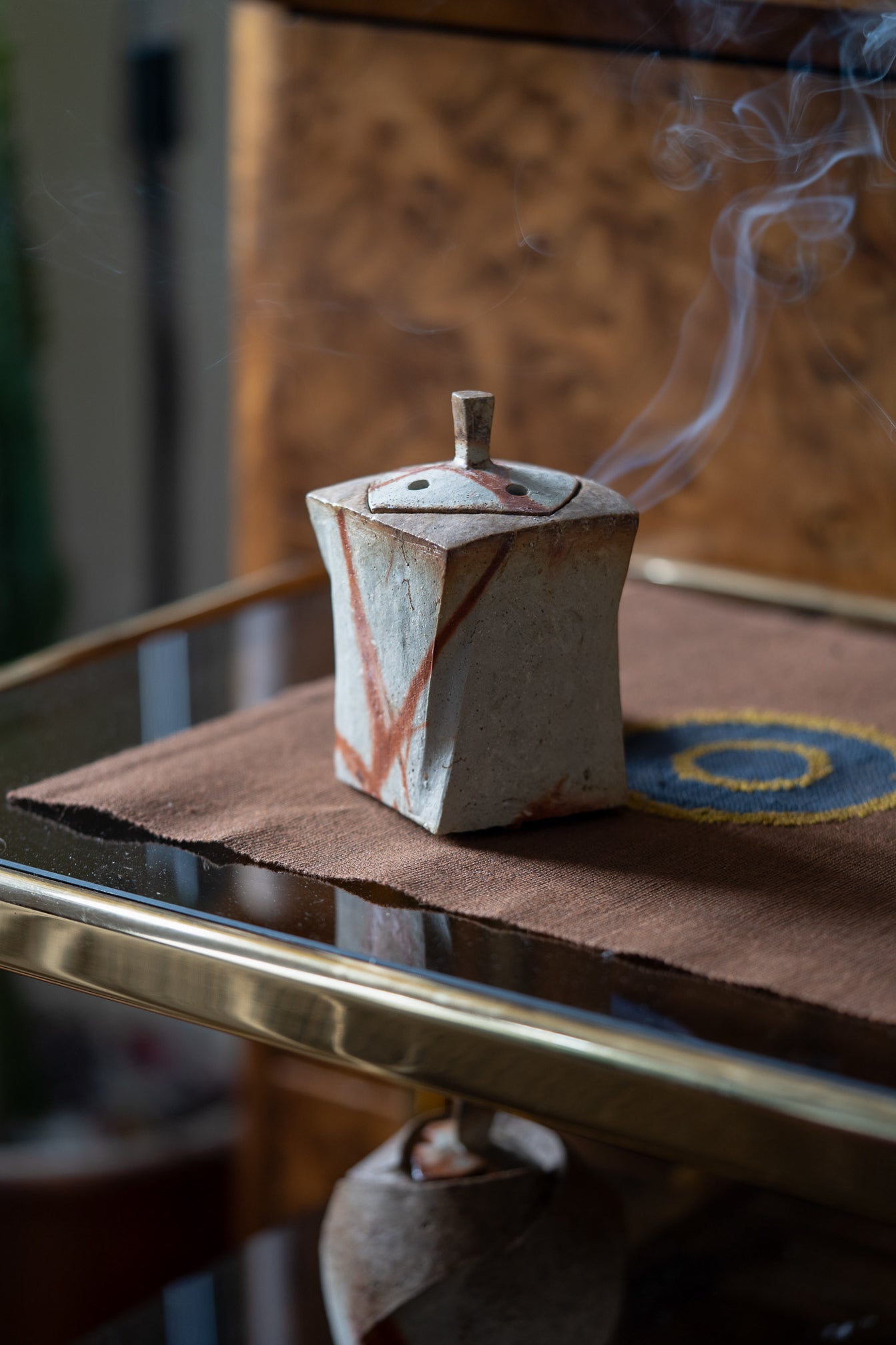 Bizen Incense Burner - "Shizen Nerikomi” | TOH-M002