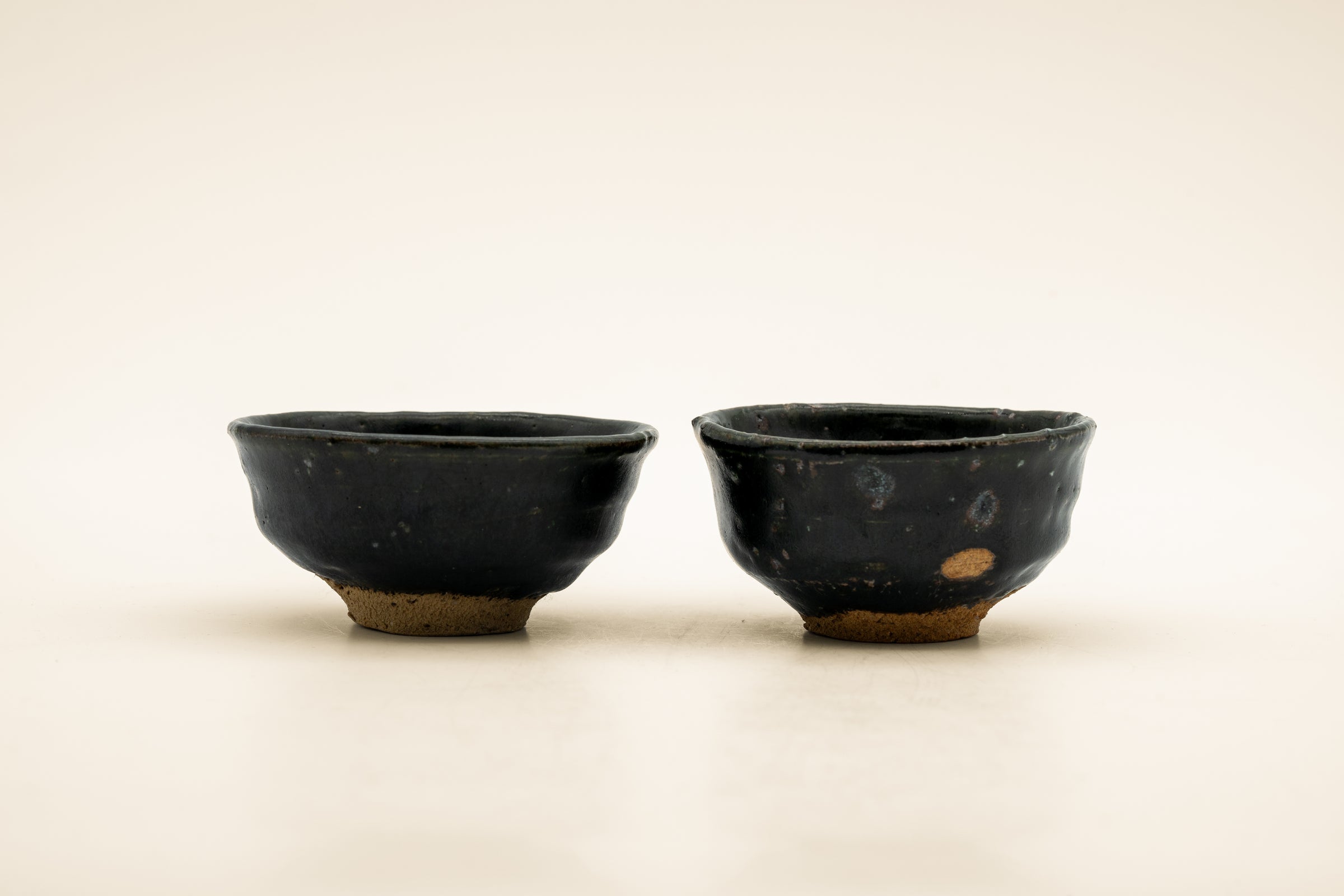 Black Glaze Sake Cups | Set of 2 by Tasuku Mitsufuji
