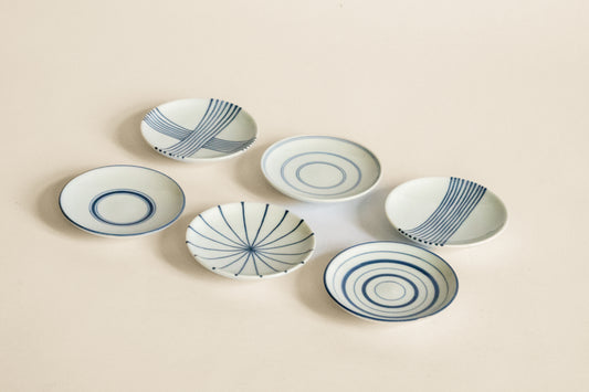 Set of 6 Small Plates "Mamezara" | KAM-S001-A