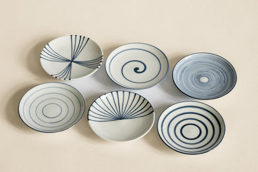 Set of 6 Small Plates "Mamezara" |KAM-S001-B