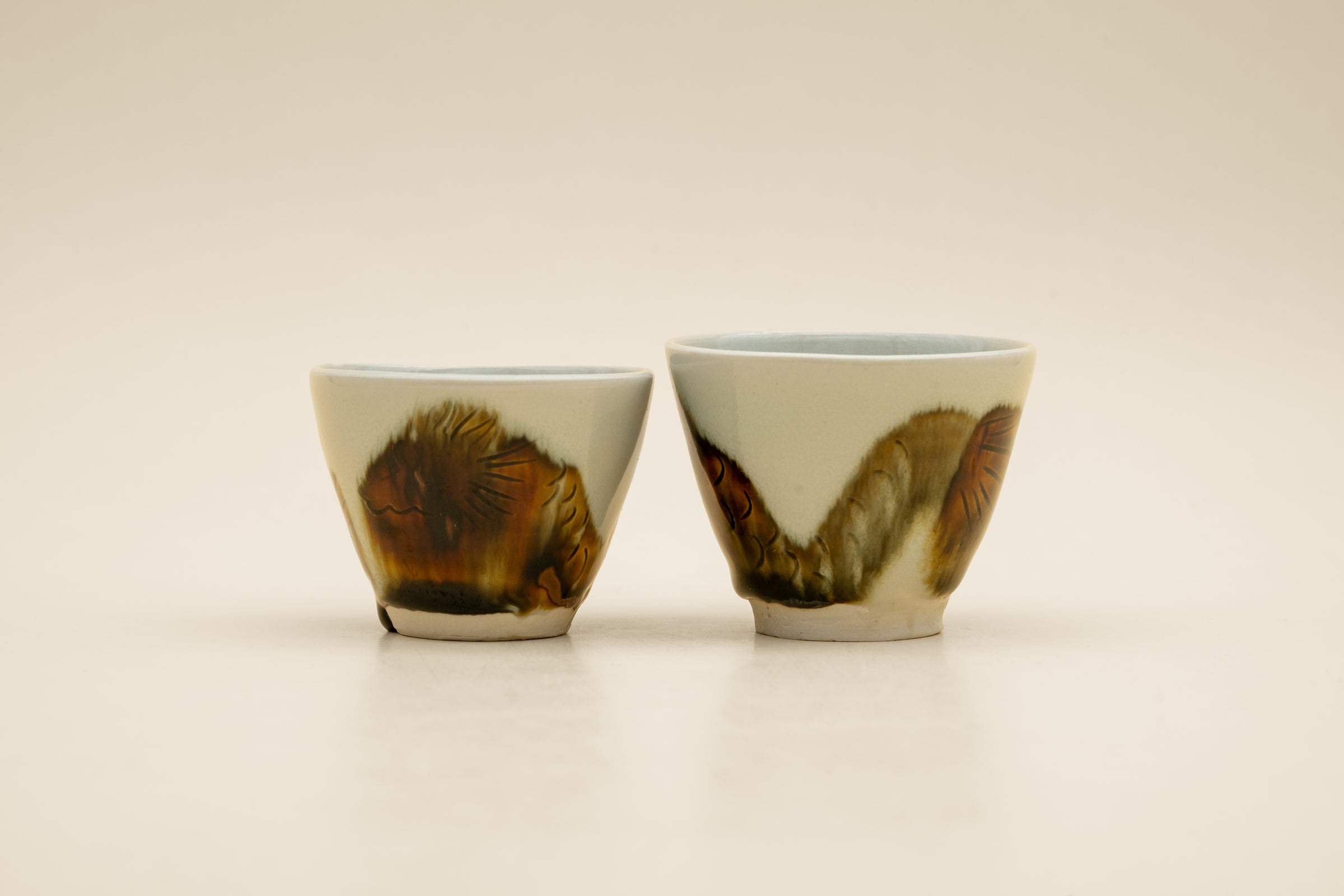 Tetsu-e Senkoku Sake Cups | Set of 2 by Tasuku Mitsufuji