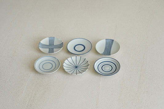 Set of 6 Small Plates "Mamezara" | KAM-P001-A